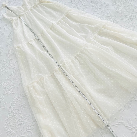 NWOT Lulus Cruise to Catalina Ivory Swiss Dot Sheer Maxi Swim Cover-Up Small - Picture 14 of 14